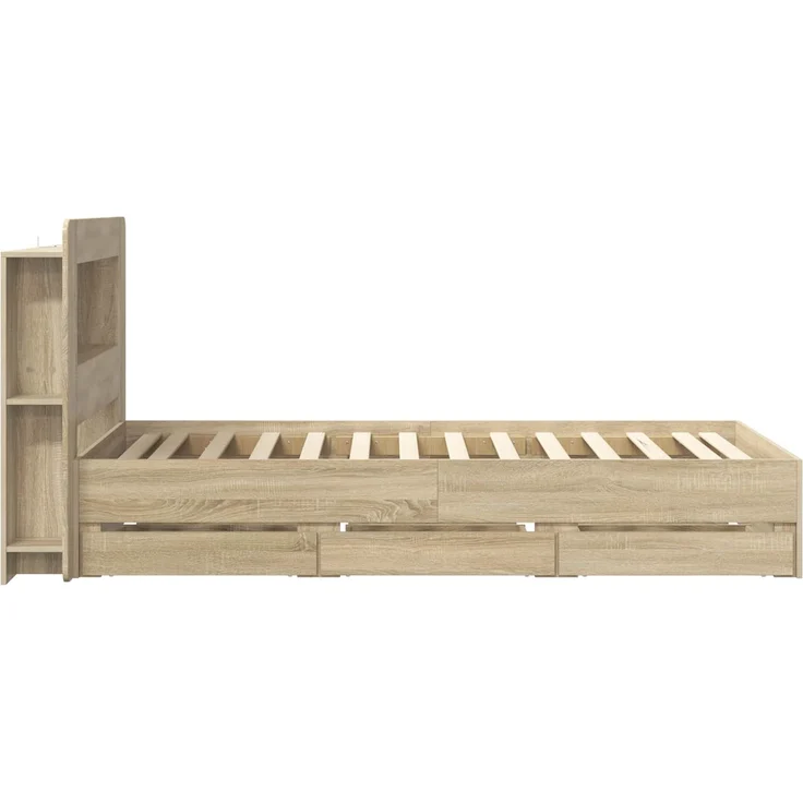 vidaXL Bettgestell mit Stauraum und Kopfteil Sonoma-Eiche 80 x 200 cm 3434002 – Bild 5
