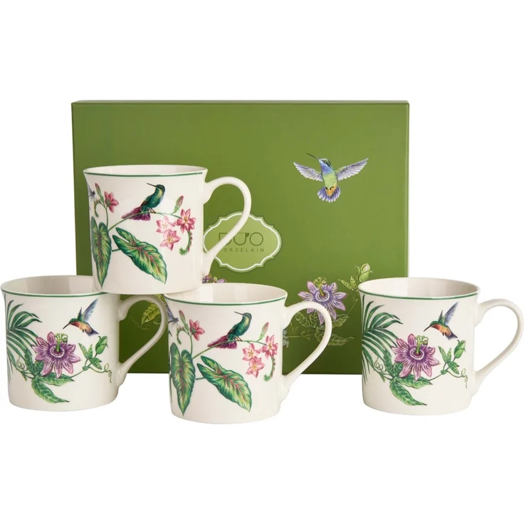 DUO 4er-Set Becher SOUND OF PARADISE, 400 ml, New Bone China Porzellan, in Geschenkbox – Bild 2