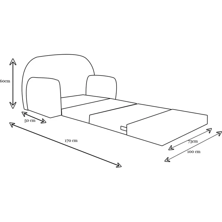 FORTISLINE Kindersitzgruppe Kindersofa Kindercouch Aufklappen Bettfunktion + Hocker W319 – Bild 2