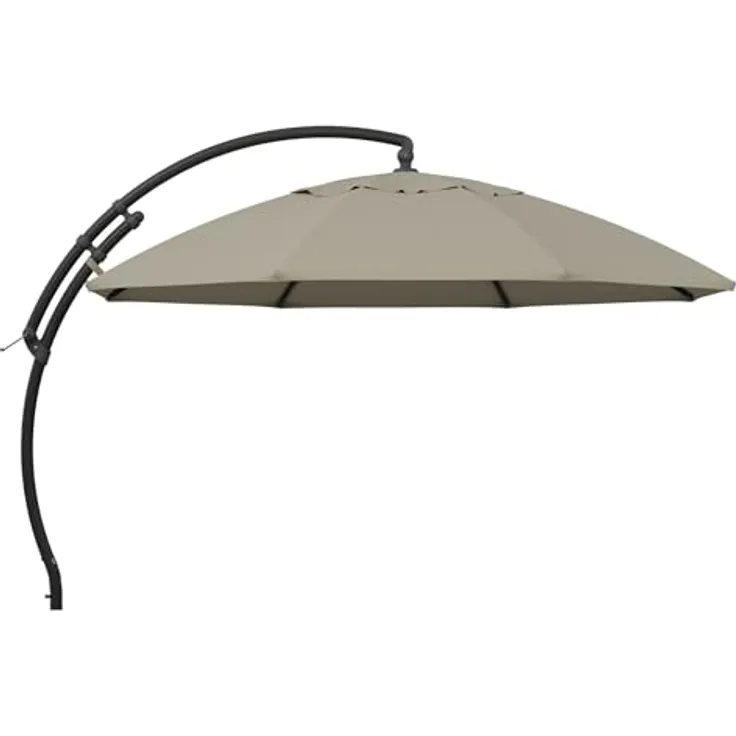 Sun Garden Ampelschirm rund Easy Sun, 375 cm Durchmesser, beige-meliert, 360° drehbar, neigbar, UV-Schutz UPF 80