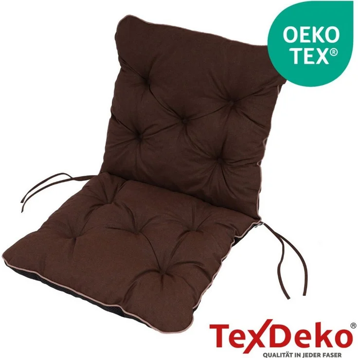 TexDeko Sitzauflage Ecolen Niedriglehner 50 x 50 x 50cm - gesteppte Gartenstuhl-Auflage, (1× Gartenstuhl-Auflage (100 × 50cm), UV-Beständig, Wasserabweisend mit Anti-Rutsch Boden – Bild 4