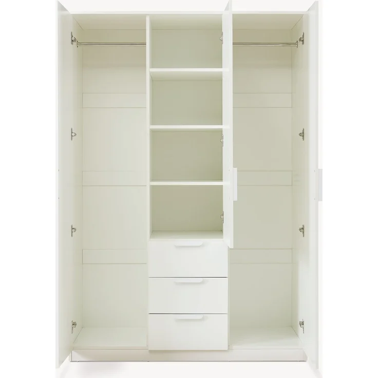 Kleiderschrank Eiselfing 176x120x52 cm 3 Schubladen Weiß [en. casa] – Bild 6