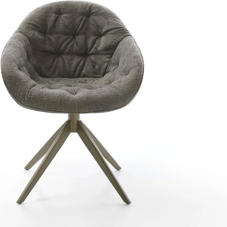 Drehstuhl Gaio-Flex Bouclé Soft Schlamm Kreuzgestell breit Effektfinish Titan 360° drehbar Wippfunktion – Bild 4