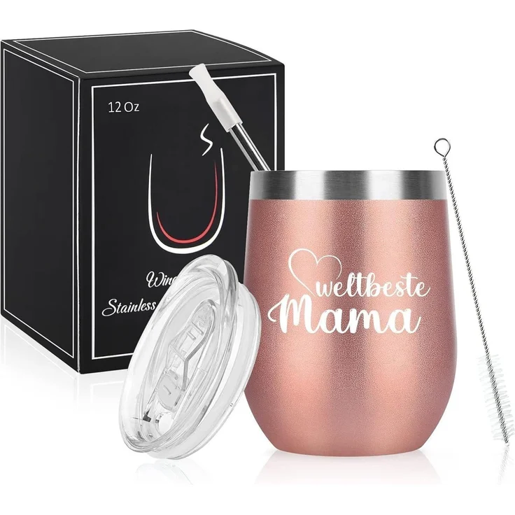 Livole Geschenk für Mama - Weltbeste Mama Thermobecher 350ml mit Strohhalm – Bild 8