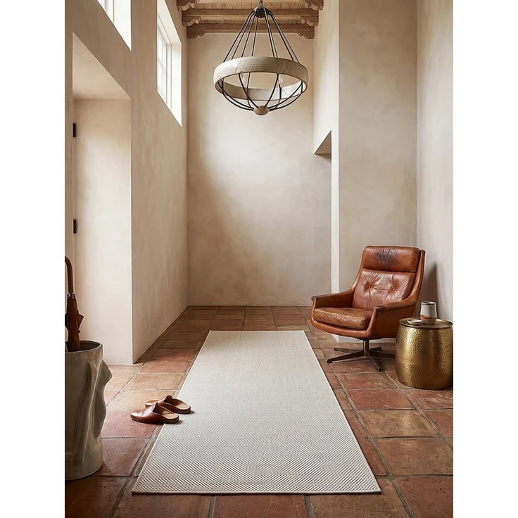 KADIMA DESIGN Teppich BORNO Teppichläufer Creme 80x150 Uni Polypropylen Wohnzimmer, Läufer, Höhe: 4 mm, Strapazierfähig, Pflegeleicht, Farbecht, Wetterfest, UV-beständig – Bild 4