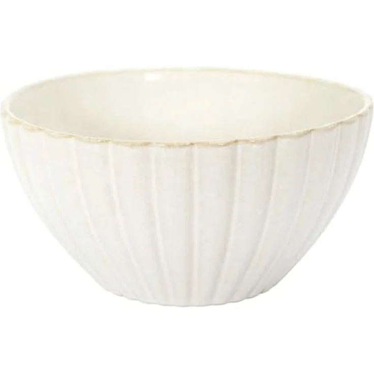 HOME DECO FACTORY, KA0411, Elegant Ceramic Salad Bowl, ideal for Salads and Fruit, Refined Design and beige Color, Easy to clean, Diameter 18.5 cm, beige – Bild 1