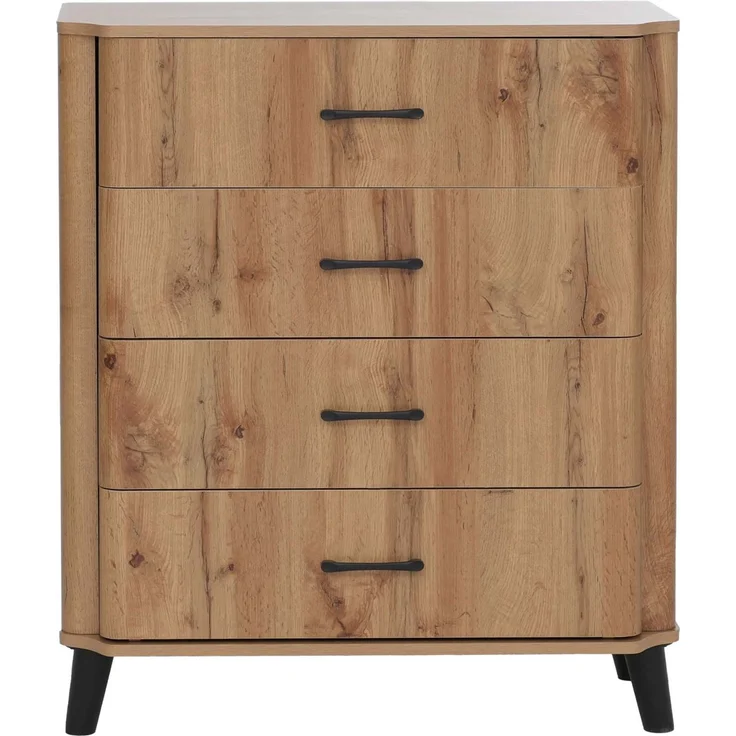 Kommode HWC-P42, Sideboard Schrank Anrichte, 4 Schubladen, MDF 92 x 80 x 40 cm ~ Wotan-Eiche-Optik – Bild 7