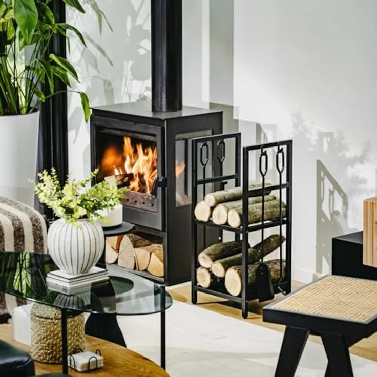 Adler Kaminholzregal AD 6815 Metall-Holzregal mit Werkzeugen, Für den Innen- und Außenbereich – Bild 4