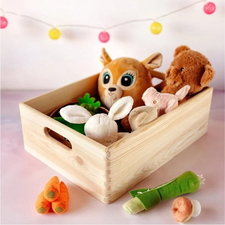 Creative Deco Holzkiste XXL Obstkiste Korb 40x30x13cm (1cm) mit Griffen ohne Deckel, mit Griffen, ohne Deckel – Bild 3