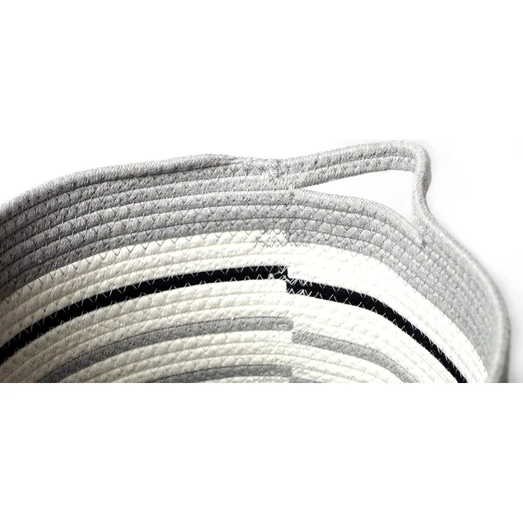 Kobolo Aufbewahrungskorb Baumwollkorb in grau und schwarztönen mit Griffen – Bild 5