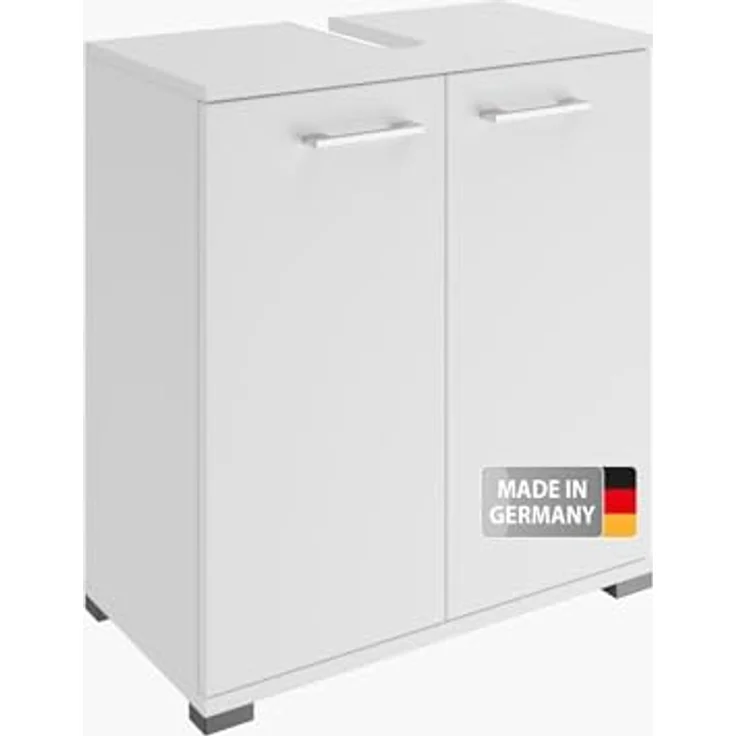 Fackelmann Easy Waschbeckenunterschrank 60 cm – Hochwertiger Badschrank in zeitlosem, weißem Design, stilvoll und platzsparend – Made in Germany – Bild 2