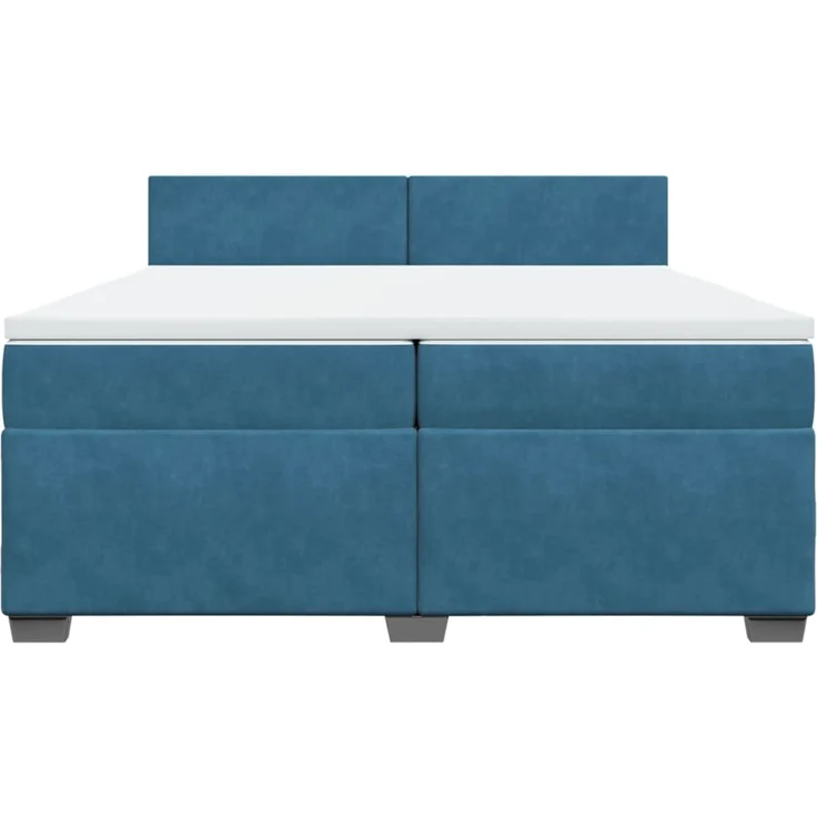 vidaXL Boxspringbett mit Matratze Blau 200x200 cm Samt 3288700 – Bild 6