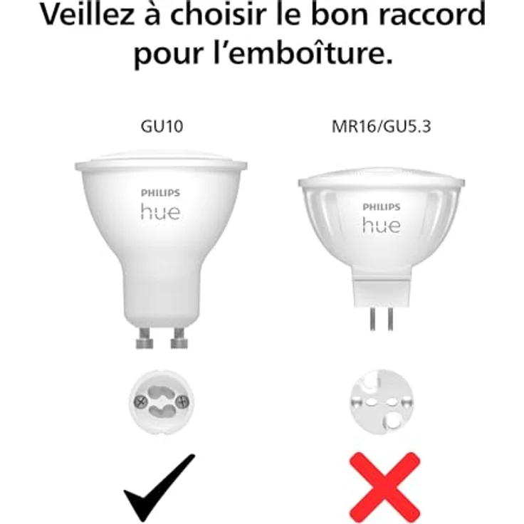 Philips Hue GU10 Spot LED-Leuchtmittel, 4,2 W, 400 lm, dimmbar, warmweiß, Einzelpack – Bild 6