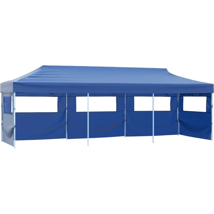 Faltzelt Partyzelt Pop-Up, Pavillon mit 5 Seitenwänden 3 x 9 m Blau – Bild 1