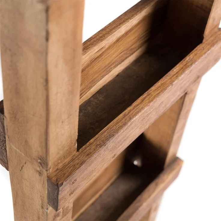 DESIGN DELIGHTS Regal LEITERREGAL "STEP 170", Mahagoni Holz, 170x35 cm, Pflanzenleiter – Bild 6