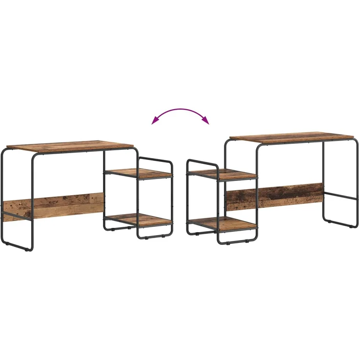 vidaXL Schreibtisch mit Stauraum Altholz 131,5 x 50 x 75,5 cm 8008054 – Bild 7