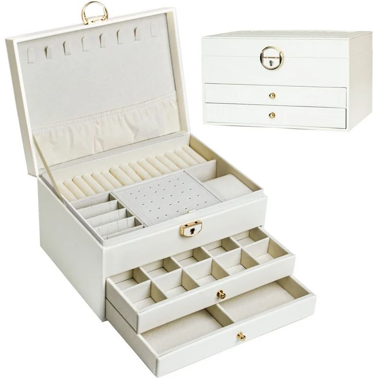 AdelDream Schmuckkasten AdelDream Schmuckkasten dreistöckige Schmuckbox – Bild 1
