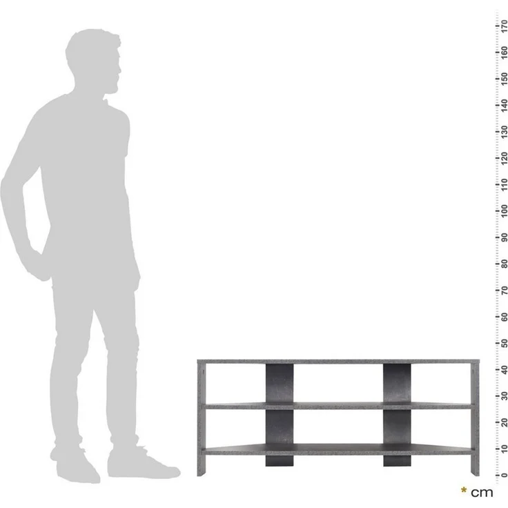 RICOO TV Lowboard 110 x 45 x 36 cm Fernsehtisch Betonoptik Grau – WM069-BG, tv Board tv Schrank, Eckschrank für Fernseher, Fernsehtisch, TV Bänke & Lowboards, tv möbel & phonomöbel TV Sideboard – Bild 3