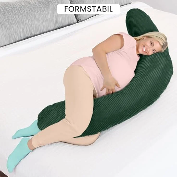 Amilian Stillkissen XXL 170 cm - Schwangerschaftskissen, Seitenschläferkissen, Pregnancy Pillow mit abnehmbarem Bezug, Schlafkissen für Seitenlage, Lagerungskissen für Schwangere & Stillzeit - Stillhilfe – Bild 10
