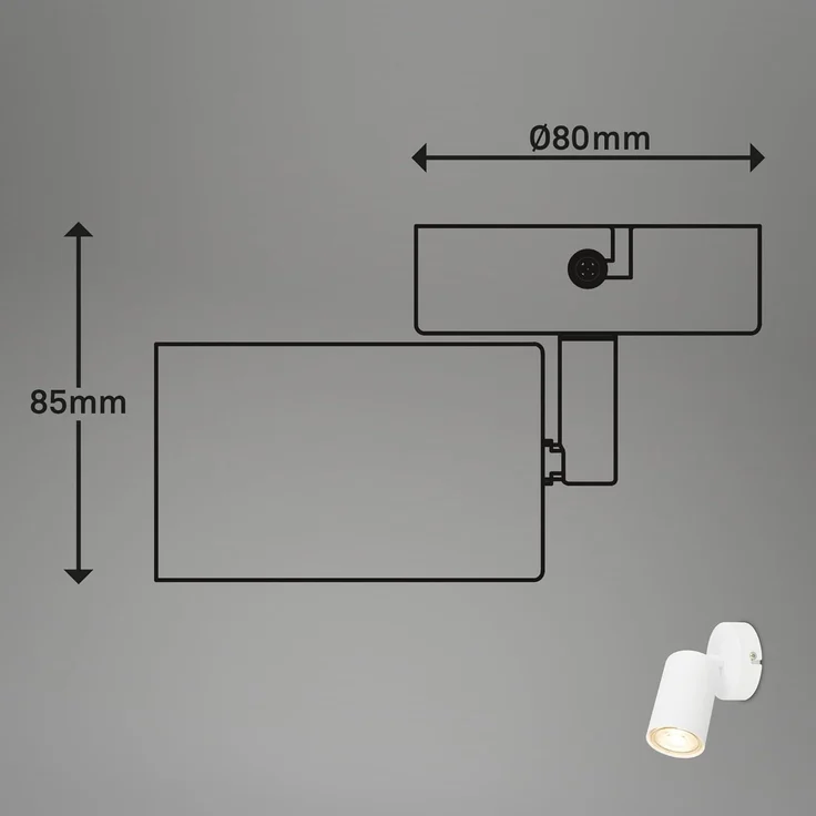 Briloner Leuchten Deckenleuchte LED Wandlampe Deckenlampe innen Schlafzimmer Wohnzimmer GU10, Doppelpack, ohne Leuchtmittel, Abhängig vom Leuchtmittel - Warmweiß / Neutralweiß / Kaltweiß, Wandlampe Innen 80 x 15,5 cm Silberfarbig max. 9W GU10 Kinderzimmer – Bild 6