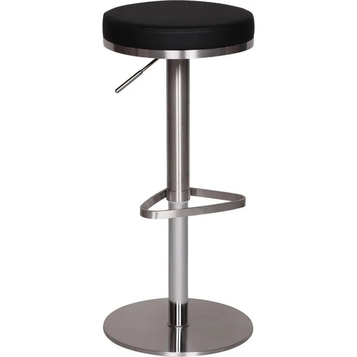 MID.YOU Barhocker Schwarz, Textil, 360° drehbare Sitzfläche, 38x57x38 cm, Esszimmer/Barmöbel