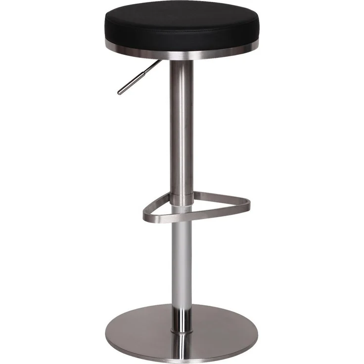 MID.YOU Barhocker Schwarz, Textil, 360° drehbare Sitzfläche, 38x57x38 cm, Esszimmer/Barmöbel