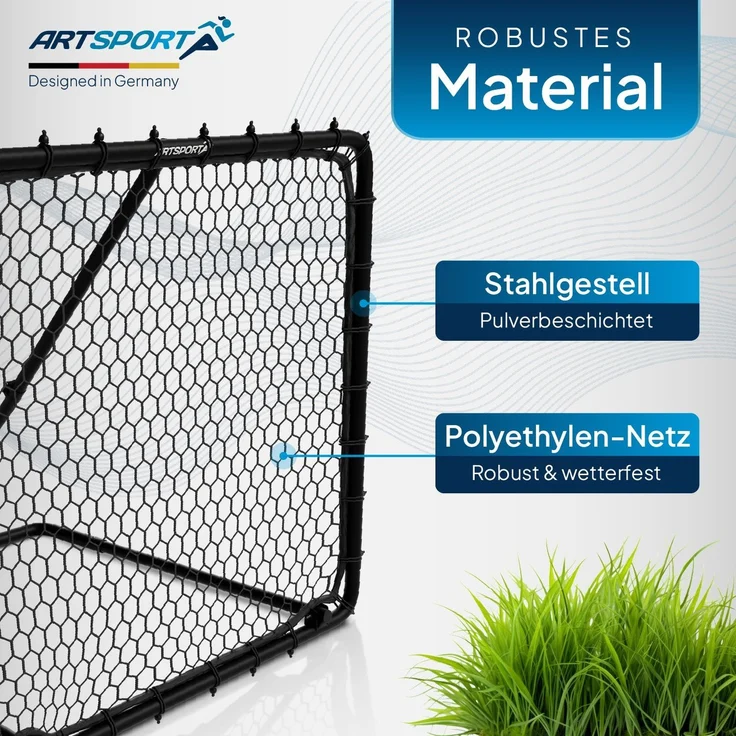 ArtSport 'Power Pass' Fußball Rebounder, verstellbar, Stahl schwarz, 100x100 cm – Bild 3