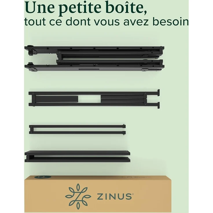 Zinus Caleb Bettgestell, 160x200 cm, Höhe 36 cm, mit Stauraum unter dem Bett, Stahlrahmen, faltbar, Schwarz – Bild 3