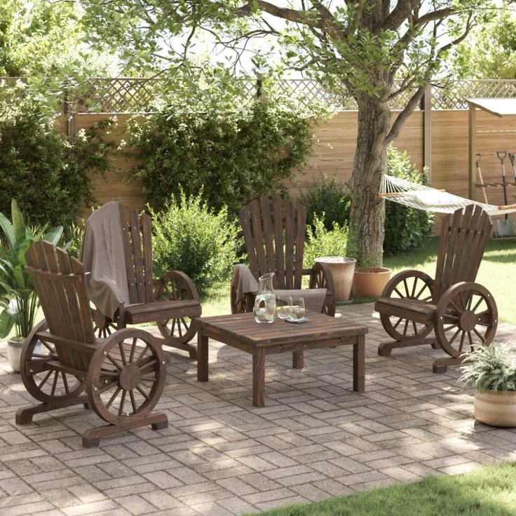vidaXL Adirondack-Gartenstühle 4 Stk. Massivholz Tanne 3207118 – Bild 9