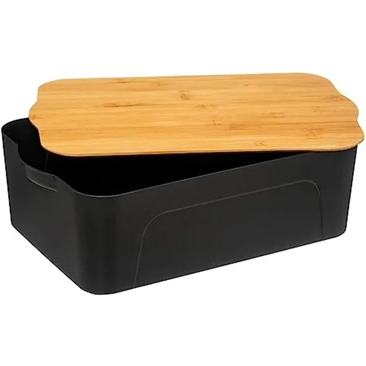 5five Kunststoffbox mit Bambusdeckel 13 5 L schwarz – Bild 3