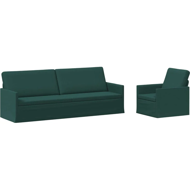 vidaXL Sofa-Set 2 pcs Dunkelgrün Stoff 3433181 – Bild 1