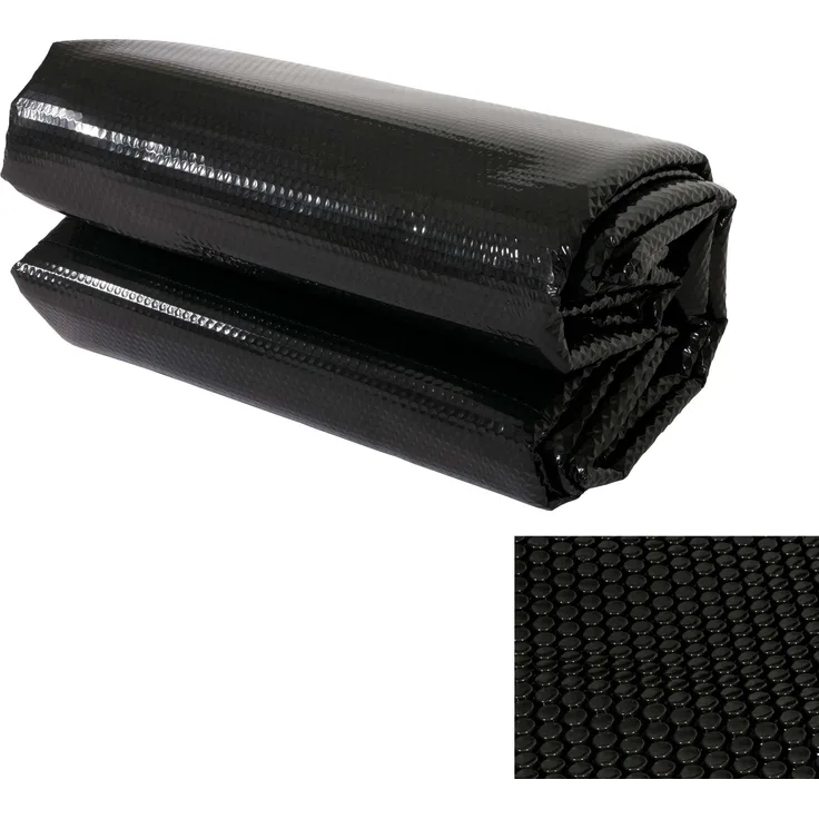 Pool-Abdeckung Wärmeplane Abdeckplane Solarplane Solarabdeckung, Stärke: 200 µm ~ rechteckig 10x5m schwarz