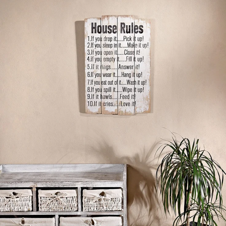 Shabby Holzdekoration Wandbild Holzschild Holzbild Wandbrett 40x60cm weiß – Bild 3