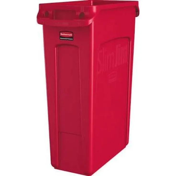 Rubbermaid 1956189 Vented Slim Jim-Abfalltonne, Kunststoff, 87 L, Rot