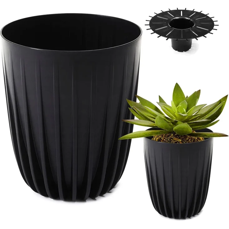 KONZEPT Blumentopf Hoher Blumentopf, Pflanzkübel Groß für Außen, Balkon, Übertopf mit Drainagesystem – Bild 1