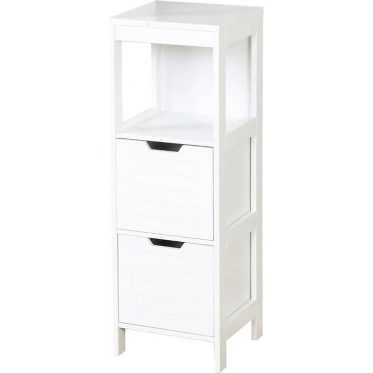 Kubus Hochschrank für Badezimmer Vermont, Praktische Aufbewahrung in elegantem Design Drei Fächern für optimalen Stauraum – Bild 1
