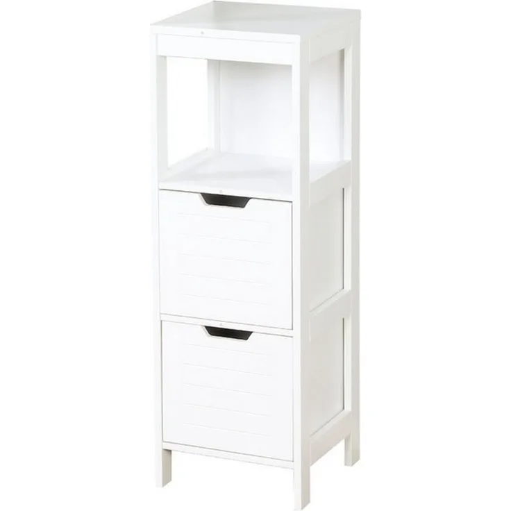 Kubus Hochschrank für Badezimmer Vermont, Praktische Aufbewahrung in elegantem Design Drei Fächern für optimalen Stauraum