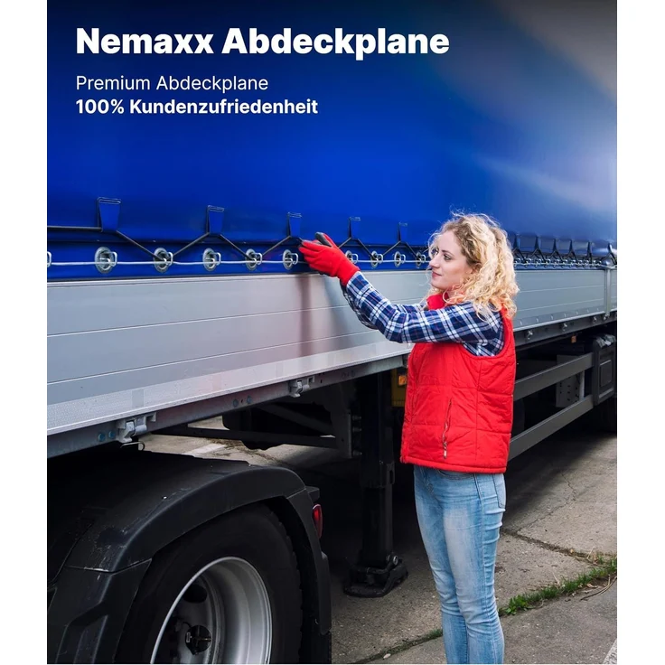 NEMAXX PLA810 Premium Abdeckplane 800x1000 cm grau mit Ösen, 650 g/m² PVC wasserdicht&reißfest, hochwertige Plane universell für LKW, Pool, Holz Gartenmöbel, Abdeckung, Schutzplane, Gewebeplane, 80m² – Bild 10