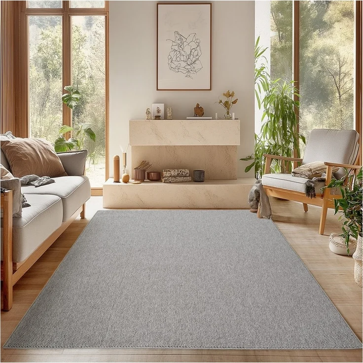 SIMPEX24 Designteppich Einfarbig Boucle Loop, Rechteckig, Höhe: 7 mm, Teppich Wohnzimmer, Schlafzimmer, Gästezimmer – Bild 5