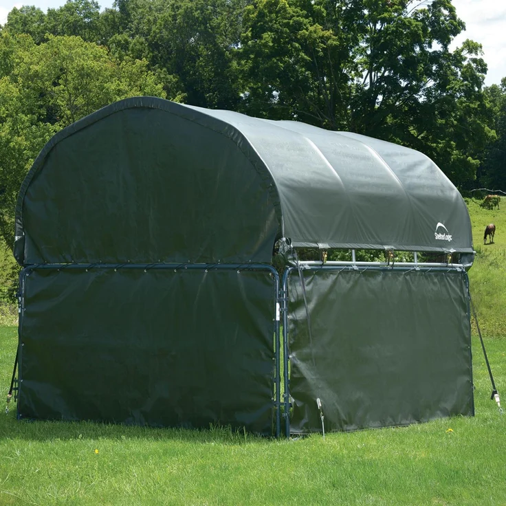 ShelterLogic Weidezelt, Weideunterstand mit Seitenverkleidung 370 x 370 x 170 cm, grün, 370 x 370 x 170 cm (L x B x H),ohne Stahlgestell – Bild 2