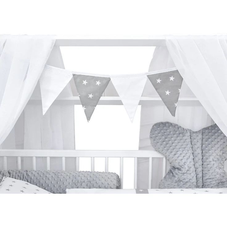 Baby-Delux Komplettbett Hausbett Babybett Schublade Schutzgitter Beißschienen Komplettset, 11-tlg, Kinderbett 60x120 cm weiß, Bettset verschiedene Designs – Bild 2