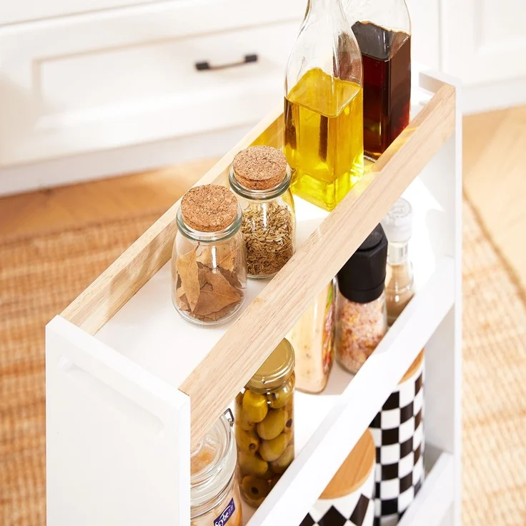 SoBuy NSR12-W Küchenwagen, MDF, Lackiert, Weiß, 50 x 80 x 15 cm – Bild 4