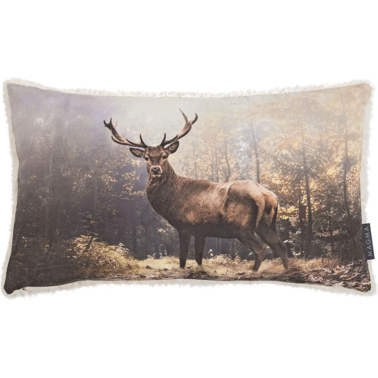 Magma Heimtex Kissenhülle Hirsch ca. 30x50cm Digitaldruck Couple Rückseite flauschig weich, (1 Stück) – Bild 1