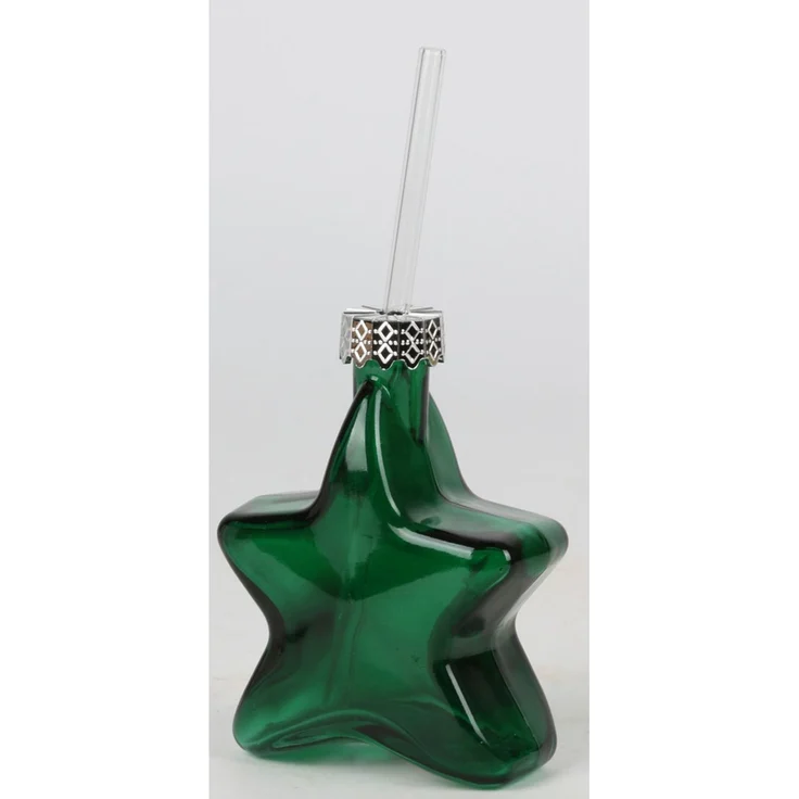 12er Set Weihnachts-Trinkgläser in Sternform aus Glas mit Trinkhalm, 200 ml, 12 Stück, Weihnachtsgläser für Getränke, Saft und Cocktails – Bild 6