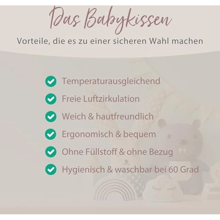 Theraline Babykissen gegen Plattkopf, ergonomisches Babykissen Plagiozephalie, sicheres 3D Abstandsgewebe gegen Verformung, Größe 1 (bis ca. 7 kg) (grau) – Bild 4