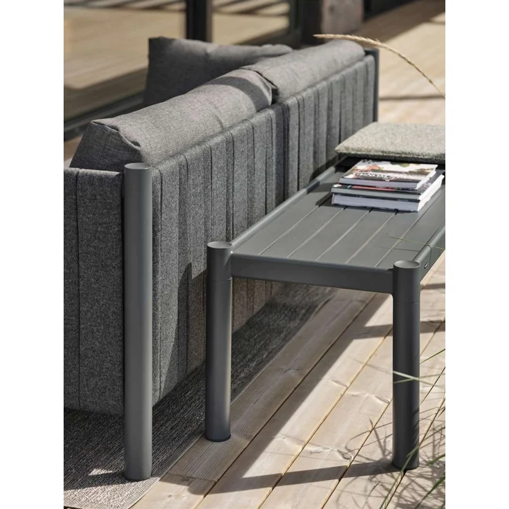 Gartencouchtisch Brad aus Aluminium, modern rechteckig, anthrazit, 150x50 cm, pflegeleicht – Bild 2