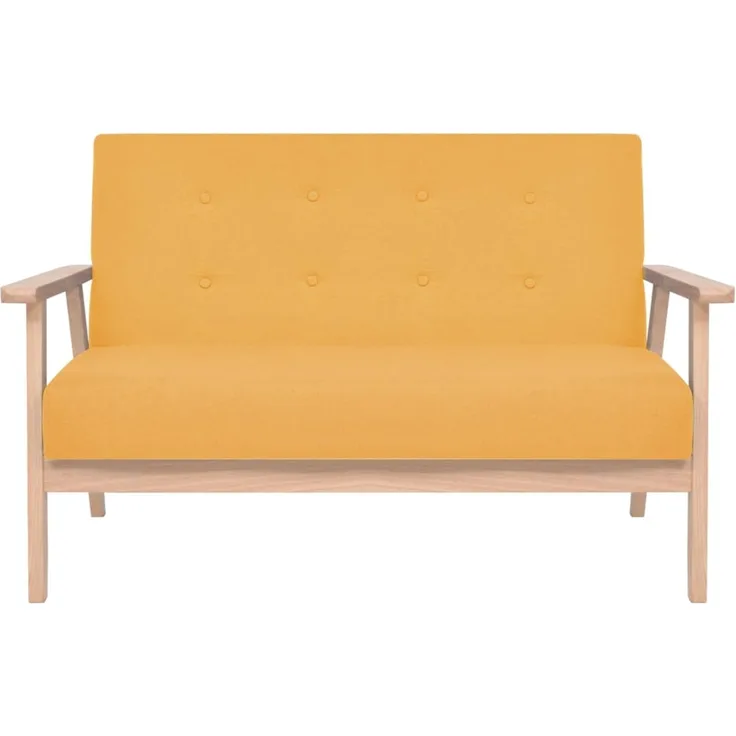vidaXL 2-Sitzer Sofa Stoff Gelb 244658