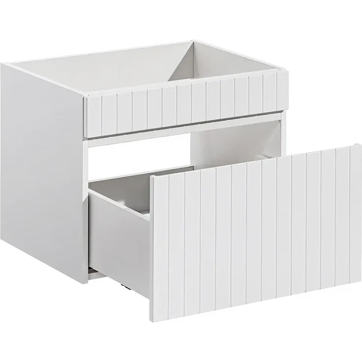 Vente-unique - SATARA Waschbeckenmöbel Holz, Platte Weiß - B 46 cm x H 46 cm x L 60 cm – Bild 4