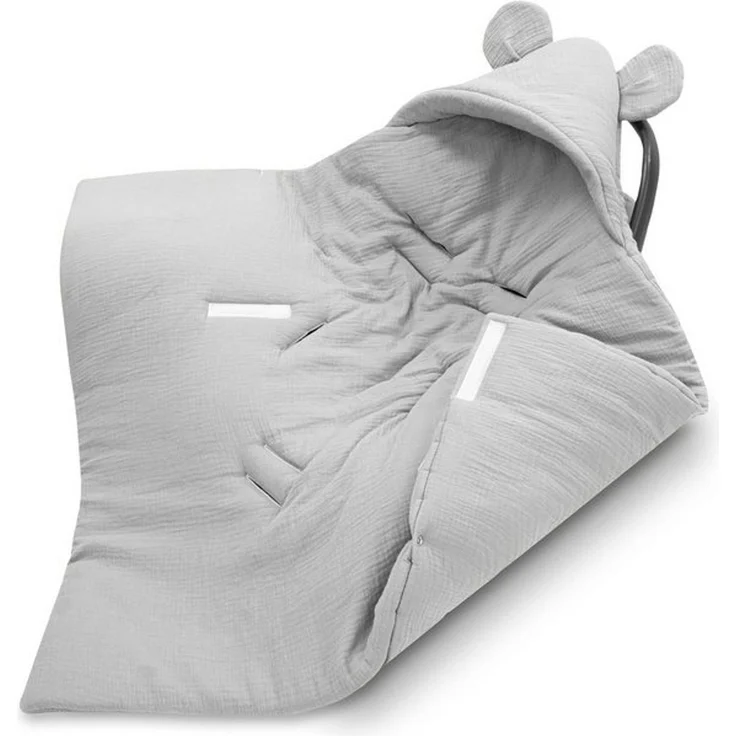 Einschlagdecke Einschlagdecke Musselin 90x90 cm Grau, Totsy Baby – Bild 4