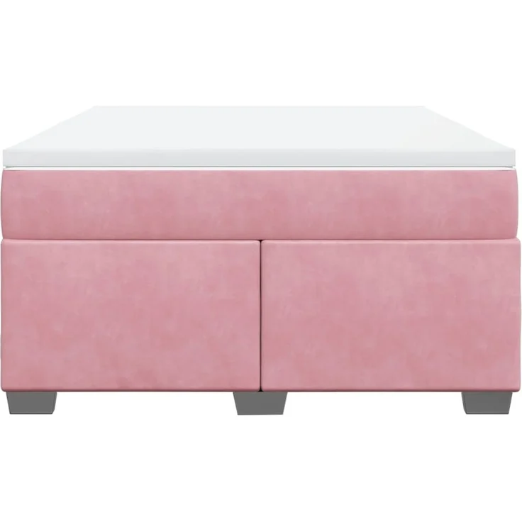 vidaXL Boxspringbett mit Matratze Rosa 140x200 cm Samt 3285292 – Bild 3